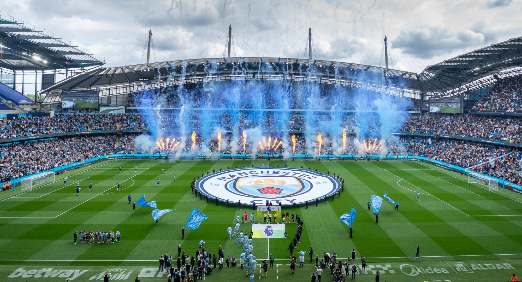 Manchester City match day at the Etihad Stadium